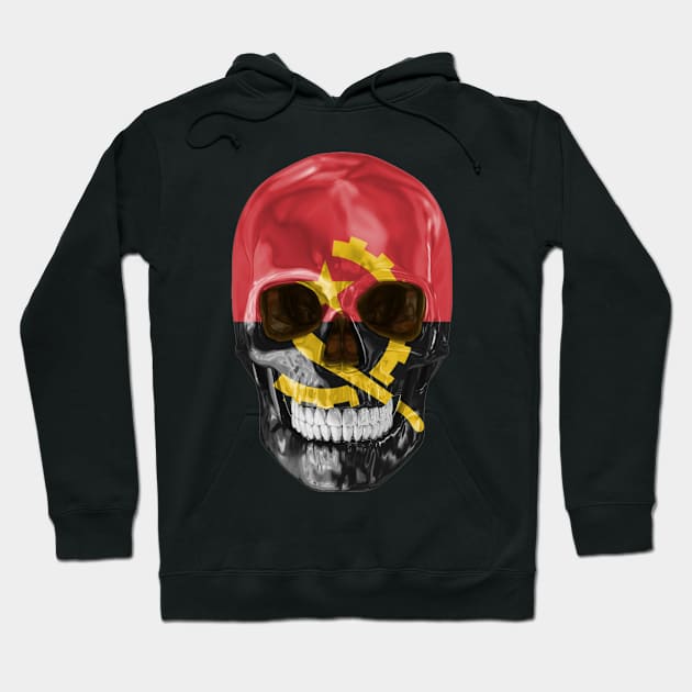 Angola Flag Skull - Gift for Angolan With Roots From Angola Hoodie by Country Flags